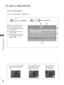 Page 104
56
TO USE A USB DEVICE
TO USE A USB DEVICE
Screen Components
Moves to upper level folder
Current page/Total pages
Corresponding buttons on the 
remote control
Contents under the folder 
focused on 
1
Current page/ total pages of 
contents under the folder 
focused on 
1
1
3
4
5
2
Select MY MEDIA . Select 
Movie List.
2
1
You can also adjust  USB in the  INPUT  menu.
Page 1/1Movie List
Drive1Page 1/1
MarkMARKPlay Page Change
MoveP
003001 002
004
005 006
21
3
4
5
To Photo ListChange NumbersMark ModeExit
•...