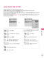 Page 103TIME SETTING
103
AUTO ON/OFF TIME SETTING
This function operates only if the current time has been set.
The O Of
ff
f 
 T
Ti
im
me
e
function overrides the O On
n 
 T
Ti
im
me
e
function if they are both set to the same time.
The TV must be in standby mode for the O On
n 
 T
Ti
im
me
e
to work.
If  you  do  not  press  any  button  within  2  hours  after  the  TV  turns  on  with  the O On
n 
 T
Ti
im
me
e
function,  the  TV  will
automatically revert to standby mode.
If you turn the TV off using the...