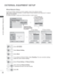 Page 8420
EXTERNAL EQUIPMENT SETUP
EXTERNAL EQUIPMENT SETUP
Wired Network Setup
1Select NETWORK.
2Select Network Setting.
3
Select Wired.
4If you already set Network Setting: Select Resetting. The new connection settings 
resets the current network settings.
5
Select  IP Auto Setting  or IP Manual Setting .
When Selecting IP Manual Setting:
IP addresses will need to be input manually.
6
Select OK.
If wired and wireless networks are both available, wired is the preferre\
d method.
After making a physical...