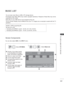 Page 18111 7
TO USE A USB OR PC DEVICE
MUSIC LIST
You can play music files on USB or PC storage device.
  Purchased music files(*.MP3) may contain copyright restrictions. Playb\
ack of these files may not be 
supported by this model.
Music file on your USB device can be played by this unit.
The On Screen Display may be dif
ferent from your TV. Images are an example to assist with the TV 
operation.
MUSIC (*.MP3) supporting file
Bit rate 32 to 320
• Sampling rate MPEG1 Layer3 : 32 kHz, 44.1 kHz, 48 kHz
• Sampling...