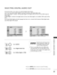 Page 91SOUND & LANGUAGE CONTROL
OKMove
• 470Hz 0
• 1KHz 0
• 2.2KHz 0
• 4.7KHz 0
• 12KHz 0
• Reset
Digital Audio Out : PCM
TV Speaker : On
AUDIOEOKMove
• 470Hz 0
• 1KHz 0
• 2.2KHz 0
• 4.7KHz 0
• 12KHz 0
• Reset
Digital Audio Out : PCM
TV Speaker : On
AUDIOE
Digital Audio Out : PCMDigital Audio Out : PCMDolby Digital
PCMDolby Digital
89
Select  A A
U
U D
D I
IO
O
.
Select  D
D
i
ig
g i
it
t a
a l
l 
  A
A u
ud
d i
io
o  
 O
O u
ut
t
.
Select  D
D
o
ol
lb
b y
y 
 D
D i
ig
g i
it
t a
a l
l
or  P
P
C
C M
M
....