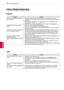 Page 132132
DEU
DEUTSCH
FEHLERBEHEBUNG
FEHLERBEHEBUNG
Allgemein
ProblemLösung
Das TV-Gerät reagiert nicht auf die 
Fernbedienung.  y
Prüfen Sie den Sensor der Fernbedienung, und versuchen Sie es erneut.\
 y Prüfen Sie, ob sich zwischen dem Produkt und der Fernbedienung ein Hi\
nder-
nis befindet.
 y Prüfen Sie, ob die Batterien noch geladen sind und ordnungsgemäß\
 einge-
setzt wurden ( 
 auf  ,   auf  ).
 y Prüfen Sie, ob der richtige Eingabemodus wie TV oder VCR eingestellt ist.
W
eder Bild noch Ton wird...