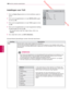 Page 106 Downloaded from www.vandenborre.be
106
NLD
INSTELLINGEN AANPASSEN
NEDERLANDS
InstellingBeschrijving
Klok Hiermee stelt u de tijd, datum, tijdzone en zomertijd in.
De tijd wordt automatisch ingesteld aan de hand van het signaal van een \
digitale zender waarin 
door de zender verschafte tijdinformatie is opgenomen. Als dat niet gebeurt, stelt u de tijd en datum 
handmatig in.
 
 yDe TV-tijd wordt ingesteld door de tijd-afwijkingsinformatie gebaseerd op de \
tijdzone en de 
GMT
 (Greenwich Mean Time) die...