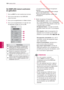 Page 124 Downloaded from www.vandenborre.be
124
NLD
AANSLUITEN
NEDERLANDS
  De SIMPLINK-menus activeren 
en gebruiken 
1 Druk op INPUT om de invoerbronnen te tonen. 
2  Druk op de rode toets om de SIMPLINK-
menus te tonen.
3  Druk op de navigatietoetsen om  Aan te kiezen.
4  Druk op de navigatietoetsen om naar een van 
de apparaten te gaan en druk op  OK.
 
Nr. Beschrijving
1Geeft de vorige bekeken TV-zender weer.
2
Speelt discs af. Wanneer meerdere discs 
beschikbaar zijn, wordt de titel van de disc 
onder aan...