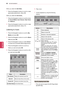 Page 6262
ENGENGLISH
ENTERTAINMENT
When you select the Set Video,
1 Press the Navigation buttons to scroll to make 
appropriate adjustments. (See p.68)
When you select the Set Audio,,
1 Press the Navigation buttons to scroll to show 
the Sound Mode , Auto Volume, Clear Voice 
II  or Balance.
2 Press the Navigation buttons to scroll to  make 
appropriate adjustments. (See p.73)
Listening to music
1 Press the Navigation buttons  to scroll to My 
Media and press OK.
2 Press the Navigation buttons to scroll to...