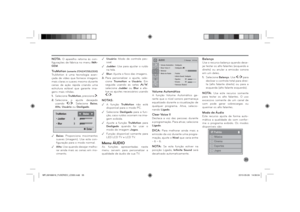 Page 3535
NOTA: 
O aparelho retorna às con-
ﬁ gurações de fábrica no menu IMA-
GEM.
TruMotion 
(somente 37/42/47/55LE530)
TruMotion é uma tecnologia avan-
çada de vídeo que fornece imagens 
mais claras e suaves mesmo durante 
cenas de ação rápida criando uma 
estrutura estável que garante ima-
gens mais nítidas.
1. Selecione TruMotion, pressione 
.
2. Selecione o ajuste desejado 
usando 
. Selecione Baixo, 
Alto, Usuário ou Desligado.
 . 
Baixo: Proporciona movimentos 
suaves (imagem). Use esta con-
ﬁ guração...