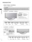 Page 6PREPARATION
4
PREPARATION
FRONT PANEL CONTROLS
■Image shown may differ from your TV.
42/50PQ10**, 42/50PQ20
**
PROGRAMME
VOLUME
MENU OK
INPUTPOWER
P
MENU
INPUT
INPUT OK
OKMENUINPUT 
P
MENU
INPUT OK
VOLUME PROGRAMMEPOWER
P
MENU
INPUT OK
CH
VOL
MENU
INPUT ENTERPower/Standby Indicator
Illuminates red in standby mode.
Illuminates blue when the TV is
switched on.
Intelligent Sensor
Adjusts picture according
to the surrounding
conditions 
Remote
Control 
Sensor
P
MENU
INPUT OK
POWER
42/50PQ11
**,42/50PQ30
**,...