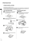 Page 22
A-18
PREPARATION
PREPARATION
STAND INSTALLATION
 ■Image shown may differ from your TV
When assembling the desk type stand, check whether the bolt is fully tightened. (If not tightened fully, 
the product can tilt forward after the product installation.) If you tighten the bolt with excessive force, 
the bolt can deviate from abrasion of the tightening part of the bolt. 
Carefully place the TV screen side down 
on a cushioned surface to protect the 
screen from damage.
1
Assemble the TV as shown.
Fix the...