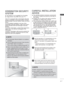 Page 11A-7
PREPARATION 
■ This feature is not available for all models.
 
■ Image shown may differ from your TV.
KENSINGTON SECURITY 
SYSTEMCAREFUL INSTALLATION 
ADVICE 
 
■ You should purchase necessary components 
to fix the TV safety and secure to the wall on 
the market.
 
■    Position the TV close to the wall to avoid the 
possibility of it falling when pushed.
 
■    The instructions shown below are a safer way 
to set up the TV, by fixing it to the wall, avoid-
ing the possibility of it falling forwards...