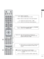 Page 47A-43
PREPARATION
1
11
0 to 9 number button
(Space)
LIST
Q.VIEW Selects a programme.
Selects numbered items in a menu.
Opens an empty space on the screen keyboard.
Displays the programme table. (► p.55)
Returns to the previously viewed programme.
]
TELETEXT 
BUTTONS
SUBTITLE These buttons are used for teletext.
For further details, see the ‘T
eletext’ section.
( ►
 p.177)
Recalls your preferred subtitle in digital mode.
See a list of AV devices connected to TV.
When you toggle this button, the Simplink...