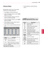 Page 6565
ENGENGLISH
ENTERTAINMENT
7  Control playback by using the following buttons.
Button Description
Stops the playback.
Plays a video.
Pauses or resumes the playback.
Scans backward in a file.
Scans forward in a file.
 and Plays videos in slow motion.
Red button  and 
	
Selects the frame directly. 
The entire file is divided into 10 frames.
Frames may not be displayed depending 
on the file.
ENERGY	SAVING Increases or decreases the brightness 
of your screen.
3D
(Only 3D  models) Views the 3D imaging....