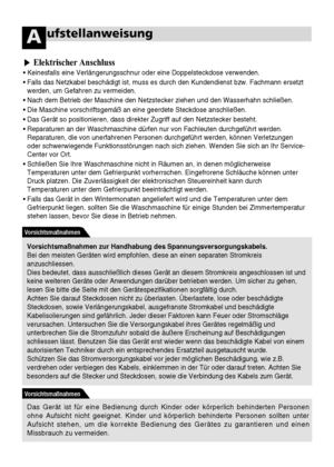 Page 448
ufstellanweisungA
Vorsichtsmaßnahmen zur Handhabung des Spannungsversorgungskabels. 
Bei den meisten Geräten wird empfohlen, diese an einen separaten Stromkreis
anzuschliessen. 
Dies bedeutet, dass ausschließlich dieses Gerät an diesem Stromkreis angeschlossen ist und
keine weiteren Geräte oder Anwendungen darüber betrieben werden. Um sicher zu gehen,
lesen Sie bitte die Seite mit den Gerätespezifikationen sorgfältig durch.  
Achten Sie darauf Steckdosen nicht zu überlasten. Überlastete, lose oder...