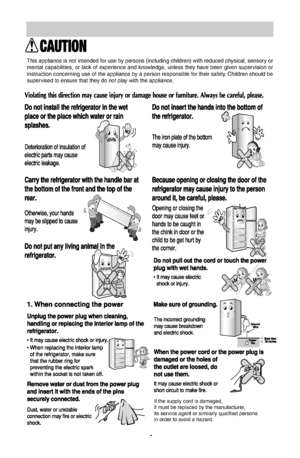 Page 54
This appliance is not intended for use by persons (including children) with reduced physical, sensory or
mental capabilities, or lack of experience and knowledge, unless they have been given supervision or 
instruction concerning use of the appliance by a person responsible for their safety. Children should be
supervised to ensure that they do not play with the appliance.
If the supply cord is damaged,
it must be replaced by the manufacturer, 
its service agent or similarly qualified persons
in order...