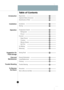 Page 1
Introduction
Installation
Operation
Suggestion On
Food storage
Trouble Shooting
Care and
Maintenance
To Reverse 
the Doors
Table of Contents
Registration
Important Safety Instruction
Identification of Parts
Installation
Starting
Temperature Control
Defrosting
Storing Food
General Information
Lamp Replacement
Cleaning
Trouble Shooting
Precaution
4
4
16
17
17
18
Refrigerator18
Freezer18
Vacation
Menory Feature
Self Test
Ice Making
Super Freezer19
Function19
19
20
20
20
20
21
22
22
23
24
26
How to Reverse...