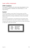 Page 139Appendix138
Laser safety statement
CDRH Compliance
THIS PRODUCT COMPLIES WITH APPLICABLE REQUIREMENT OF THE 
DHHS PERFORMANCE STANDARD FOR LASER PRODUCT, 21 CFR 
SUBCHAPTER J.
Caution!
This product employs a Laser system. To ensure proper use of this 
product, please read this owner’s manual carefully and retain for future 
reference. Should the unit require maintenance, contact an authorized 
service center.
Use of controls, adjustments, or the performance of procedures other 
than those specified...