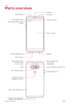 Page 24Basic Functions23
Parts overview
Microphone
Proximity/Ambient light 
sensorFront camera lens
Stereo headset jack
Microphone Touch screen
Speaker
Earpiece
IR sensor
Second screen
Power/Lock key, 
Fingerprint sensor
Rear camera lens (Standard)Rear camera lens (Wide-angle)
Laser detection auto focus
Back cover release key
Flash
Charger/USB cable port Volume keys (+/-)
NFC antenna area  