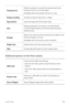 Page 67Useful Apps66
Tracking focusWhen the subject is touched, the camera tracks and 
maintains focus on a moving object.
(Available when the standard camera is in use.)
Steady recording Activate to reduce motion blur in videos.
Tag locations Save the image with GPS location data.
Grid Display guide grids to so that you can take photos 
or record videos based on the horizontal and vertical 
reference lines.
Storage Select if you want to store the pictures and videos in the 
Internal storage or SD card....
