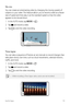 Page 71Useful Apps70
Slo-mo
You can create an entertaining video by changing the moving speeds of 
subjects in your video. This feature allows you to record a video at a faster 
rate of speed and then play it at the standard speed so that the video 
appears to be slowed down.
1 In the AUTO mode, tap MODE  .
2 Tap  and record a video.
3 Tap  to end the video recording.
Time-lapse
You can take a sequence of frames at set intervals to record changes that 
take place slowly over time, such as cloud movements,...