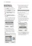 Page 2424ENTERTAINMENT
Connecting to a 
Wireless Network
To set up the network settings,
1 Press MENU to access the menu.
2 Press the Navigation buttons to 
scroll to NETWORK and press OK.
3 Press the Navigation buttons to 
select Network Setting and press 
OK.
4 Press the Navigation buttons to 
select Setting from the AP list and 
press OK.
-  Scan the all available AP (Access 
Point) or wireless routers within 
range and display them as a list.
Selecting	the	wireless	network	setting	typeSelect	the	wireless...