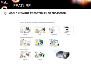 Page 15FEATURE
WORLD 1stSMART TV PORTABLE LED PROJECTOR 
