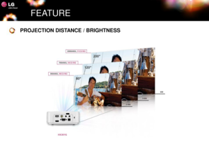 Page 14FEATURE
PROJECTION DISTANCE / BRIGHTNESS 