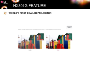 Page 4HX301G FEATURE
WORLD’S FIRST XGA LED PROJECTOR 