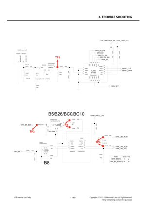 Page 1093. TROUBLE SHOOTING
- 109 -Copyright © 2013 LG Electronics. Inc. All right reserved.Only for training and service purposesLGE Internal Use Only
FL2003
EAM62690801RF1660
21
20
15
19
10 18
16
8
11
7
9
6
5
12
4
3
13
2
14
1
17
VDD
NC
RF2
RF10
RF3
RF9RF8
RF4
RF7RF6
ANT
GND1
RF5
GND2
GND4
VIOGND3
SDATA
RF1
SCLKPGND
L2013
1.5p
20549-001E
SW2000 EAG63293301
4
3 2
1 ANTCOMMONG3G4
100p
L2011
DNI
L2012
100p C2016
+1V8_VREG_S3A_RF
100p C2015
+2V95_VREG_L16
100nL2014
ANT2000
MBV6256160
1FEEDMBV62561601
ANT2001
FEED...
