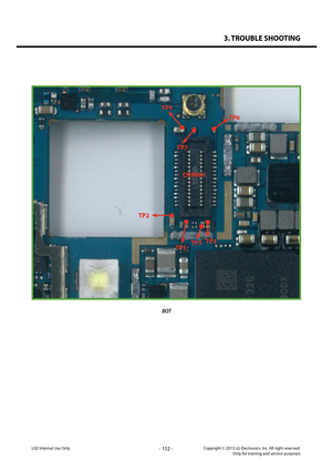 Page 1523. TROUBLE SHOOTING
- 152 -Copyright © 2013 LG Electronics. Inc. All right reserved.Only for training and service purposesLGE Internal Use Only
BOT
TP4
TP7
TP2
TP1TP5TP3
CN9000
TP6   
