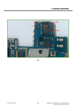 Page 1553. TROUBLE SHOOTING
- 155 -Copyright © 2013 LG Electronics. Inc. All right reserved.Only for training and service purposesLGE Internal Use Only
BOT
TP4
TP2TP1
TP3
CN9001   