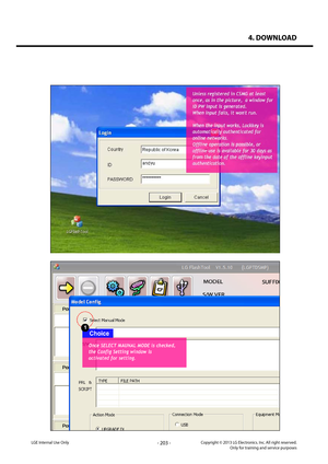 Page 2034. DOWNLOAD
- 203 -Copyright © 2013 LG Electronics. Inc. All right reserved.Only for training and service purposesLGE Internal Use Only   