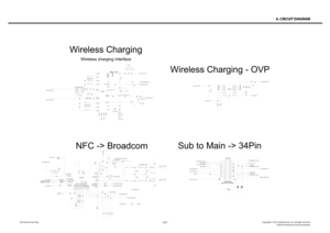 Page 237- 237 -Copyright © 2013 LG Electronics. Inc. All right reserved.Only for training and service purposesLGE Internal Use Only
6. CIRCUIT DIAGRAM
DNI
R15039
C1503
91n
NFC_VPWRUIM1_VREG_L9
C15028 12p
C15027
12p
+3V0_USIM_NFC
C15046
100n
WLC_5V_OUT
C15003
100p
WLC_5V_OUT
VBUS_USB_IN_PM
U15000
C5A5 B5
C2
C4 C3 C1
B3 A4
B4 A1
B2
B1 A3 A2
OUT2
OUT3OUT5
IN1OUT1
OVLO
OUT4
ACOK
IN2IN4IN5IN3
ACOKOTG_ENGND
+5V0_OTG_OVP
R15006
10K
100K
R1500
1
+1V8_VREG_S3A
0
R15000
TP15000
100n C15045
NFC_VPWR
+1V8_VREG_S3A...