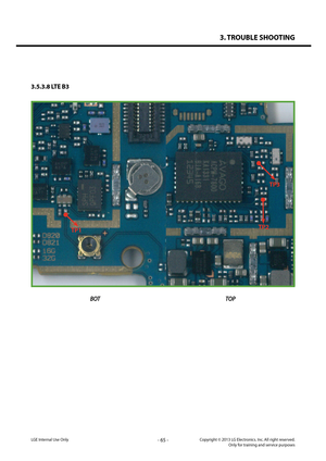 Page 653. TROUBLE SHOOTING
- 65 -Copyright © 2013 LG Electronics. Inc. All right reserved.Only for training and service purposesLGE Internal Use Only
3.5.3.8 LTE B3
BOTTOP
TP1
TP3
TP2  