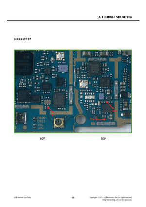 Page 683. TROUBLE SHOOTING
- 68 -Copyright © 2013 LG Electronics. Inc. All right reserved.Only for training and service purposesLGE Internal Use Only
3.5.3.9 LTE B7
BOTTOP
TP1
TP3
TP2  