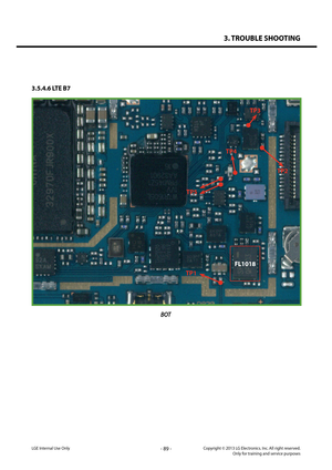 Page 893. TROUBLE SHOOTING
- 89 -Copyright © 2013 LG Electronics. Inc. All right reserved.Only for training and service purposesLGE Internal Use Only
3.5.4.6 LTE B7
BOT
TP2
TP1
TP3
TP4
TP5
FL1018   