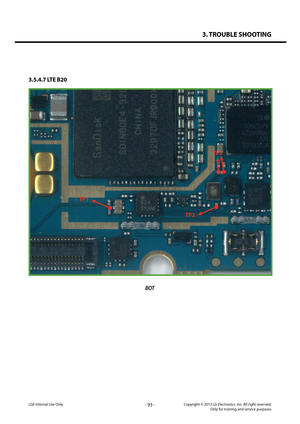 Page 933. TROUBLE SHOOTING
- 93 -Copyright © 2013 LG Electronics. Inc. All right reserved.Only for training and service purposesLGE Internal Use Only
3.5.4.7 LTE B20
BOT
TP1
TP3
TP2  