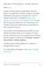 Page 2Copyright © 2012 Google Inc. All rights reser ved.
Edition 1.2.
Google, Android, Gmail, Google Maps, Chrome, 
Nexus 4, Google Play, YouTube, Google+, and other 
trademarks are proper ty of Google Inc. A list of 
Google trademarks is available at http://www.
google.com/permissions/guidelines.html. LG and 
the LG logo are trademarks of LG electronics Inc. 
All other marks and trademarks are proper ties of 
their respective owners.
The content of this guidebook may differ in some 
details from the product...
