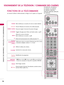 Page 156VISIONNEMENT DE LA TÉLÉVISION / COMMANDE DES CHAÎNES
36
FONCTIONS DE LA TÉLÉCOMMANDE
VISIONNEMENT DE LA TÉLÉVISION / COMMANDE DES CHAÎNES
Au moment d’utiliser la télécommande, la diriger vers le capteur sur l’appareil.
ENERGY
CH VOL
ON/OFF
123
45
06
789
LIST
FLASHBK
MARK      
FREEZE     
SAVING
TV
AV MODE INPUT
FAV
RATIO
MENUINFOQ.MENU
BACKEXIT
ENTER
MUTE
P
A
G
E
Touches
NUMÉRIQUES 
ENERGY
SAVING
TV
AV MODE INPUT
Met le téléviseur en marche et le met en mode d’attente.
Permet d’illuminer les boutons de...