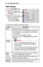 Page 6868CUSTOMIZING	SETTINGS
TIME	Settings
1 Press the SETTINGS button.
2 Use the  ,  ,  , or  button to select TIME and press the OK button.
3 Use the  ,  ,  , or  button to set up the desired item and press the OK button. -To return to the previous menu, press the  button.
0037002C00300028
	
• 0026004F00520046004E
	
• 00320049004900030037004C005000480003 001D0003003200490049
	
• 0032005100030037004C005000480003 001D0003003200490049
	
• 0036004F00480048005300030037004C0050004800550003 001D0003003200490049
	
•...