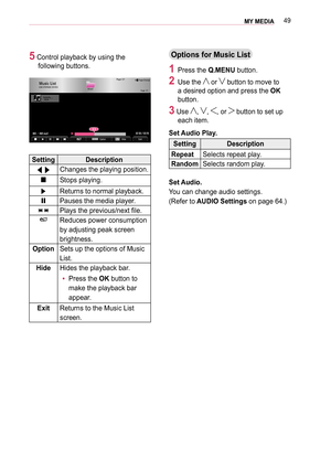 Page 4949MY MEDIA 
5 Control playback by using the 
following buttons.
003000580056004C00460003002F004C00560057003800360025000300360037003200350024002A00280003002700280039
											002500580057
000300030003000300030003000300030003000300030003000300030003000300030003000300030003000300030003 00130016001D00150018
00270055004C005900480014
00330044004A0048000300140012
00330044004A0048000300140012
00031C47000300330044004A004800030026004B00440051004A0048
Q.MENU1C2600130015001D0016001300030012...