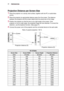 Page 2020PREPARATION
Projection Distance per Screen Size
1 Place the projector on a sturdy, level surface, together with the PC or audio/video 
source.
2 Place the projector an appropriate distance away from the screen. The distance 
between the projector and the screen determines the actual size of the i\
mage.
3 Position the projector so that the lens is at a right angle to the scree\
n. If the 
projector is not at a right angle, the projected image will look distort\
ed. To correct the 
distortion, use the...