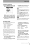 Page 574 – Recorder
 TASCAM 2488 User’s Guide 55
Undoing and redoing actions
1Press the UNDO/REDO key and a list of the 
operations that you have done since the start 
of the song is shown on screen:
The first action (
START UP) at the bottom of the 
display is numbered 
0, and all the actions after 
this (above this) are then numbered in order. 
2Use the wheel to scroll through the list until 
the cursor highlights the action to where you 
want to undo. 
3Press ENTER, to return to the point in your 
work just...