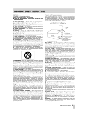 Page 3 PORTASTUDIO  MF-P01   3 
CAUTION:  
…  
Read all of these Instructions.  
…  
Save these Instructions for later use.  
…  
Follow all Warnings and Instructions marked on the
audio equipment.
1) Read Instructions  
  — All the safety and operating instruc-
tions should be read before the product is operated.  
2) Retain Instructions   
— The safety and operating instructions
should be retained for future reference.  
3) Heed Warnings  
  — All warnings on the product and in the
operating instructions...