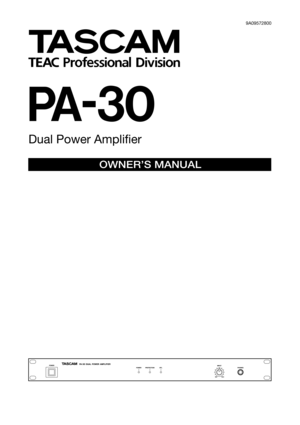 Page 1»
PA-30
Dual Power Ampliﬁer
OWNER’S MANUAL
9A09572800 