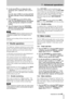 Page 427  - Advanced operations
 TA SCA M DA -7 8 HR 42
2
Use the s a nd t keys to change the value 
(maximum +6.0%, minimum –6.0%, in 0.1% 
st ep s).
Res et the value to 0.00% by pressin g and  hold-
ing either of the s or  t keys , a nd press ing the 
ot he r.
3
Press the 
SHI F T key to turn off the setting 
mode. T he 
VARI SPEED ind icator will  continue 
to be lit, showing that varispeed is curren tly 
en ab l e d .
4
Turn off varispeed (when the 
VARI SPEED 
indicator is lit) by  pres sing  the 
VARI...