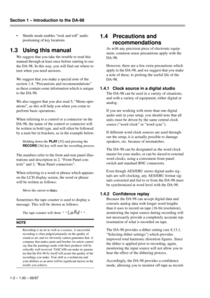 Page 9Section 1 – Introduction to the DA-98   