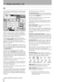 Page 547 – Module operations—EQ
54 TASCAM DM-24 Reference Manual
EQ
The principles of the EQ interface using the encoders 
are also explained in the section on “User interface” 
on page 12.
Briefly, when the module is selected, and the EQ 
screen is visible, the rotary encoders and PODs can 
be used to set up to four parameters of the selected 
EQ bands (gain, frequency, Q and type).
The EQ band to be edited in this way is selected 
using the 
EQUALIZER keys G. The LEDs surround-
ing the encoders show the...