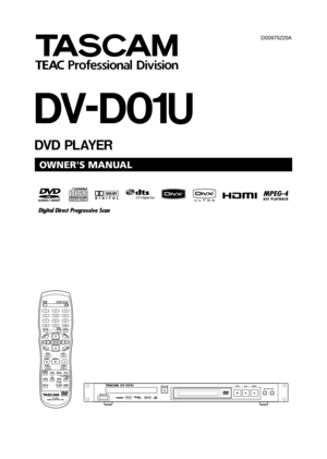 Page 1
DV-D01U
DVD PLAYER
D00975220A
»
OWNER'S MANUAL 