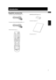 Page 5 2 
Introduction
 
English
 Introduction 
Supplied accessories 
• Audio/video cable (Yellow/White/Red) (x 1) 
• Component video cable (Red/Green/Blue) (x 1) 
• Remote Control Unit (x 1) • R6P(SUM-3)/AA(15F) battery (x 2) 
• Instruction manual (x 1) 
• AC power cord (x 1) 