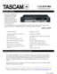 Page 1 
1
                        
 
 
      
                                                 
 
 
                                                                                   
 
 
 
                                                                                                     
 
 
 
 
 
 
 
 
 
 
 
 
 
 
 
 
 
 
 
 
The TASCAM CD-RW900 is a 2U rack-mountable CD Recorder equipped with standard features 
such as MP3 audio playback, Pitch Control (16 %+/-), and CD Text.  The CD recorder provides...