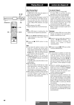 Page 60ENGLISHFRANÇAIS
Playing Discs (2)Lecture des disques (2)
60
After following Step 4
